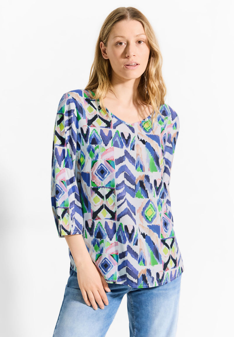 Multicolor Print Bluse