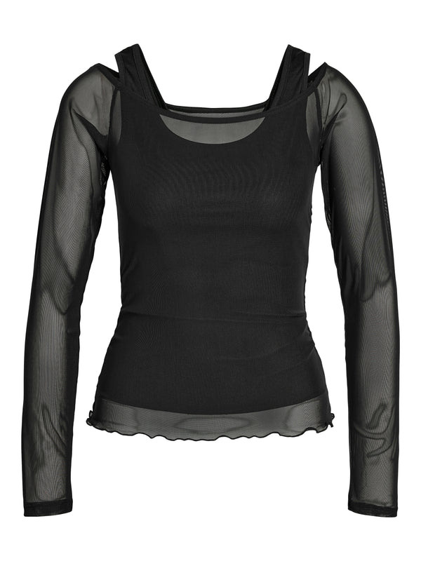 NMJUDITH L/S MESH 2-IN-1 TOP JRS FWD