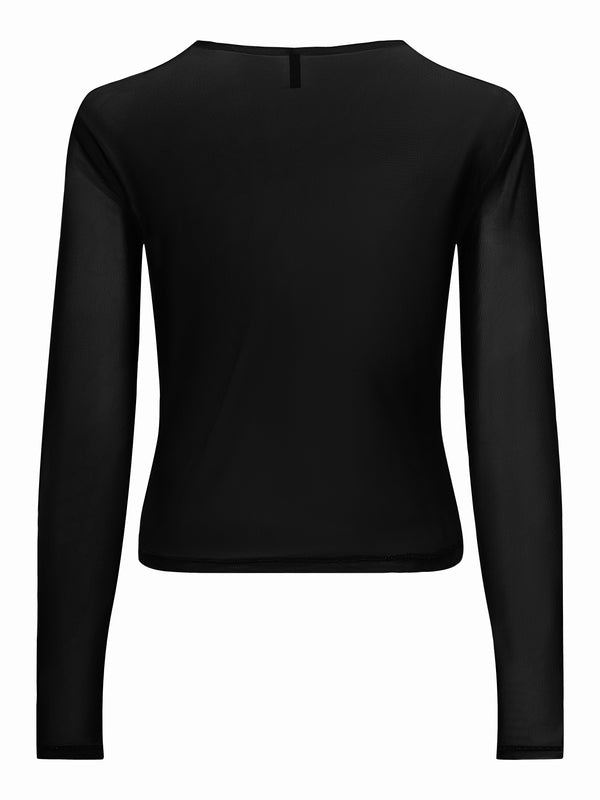 ONLPARIS L/S O-NECK MESH TOP JRS